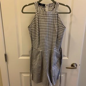 Blue-Gray Striped Romper in size Small